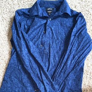 Blue Floral Apt 9 Dress Shirt
